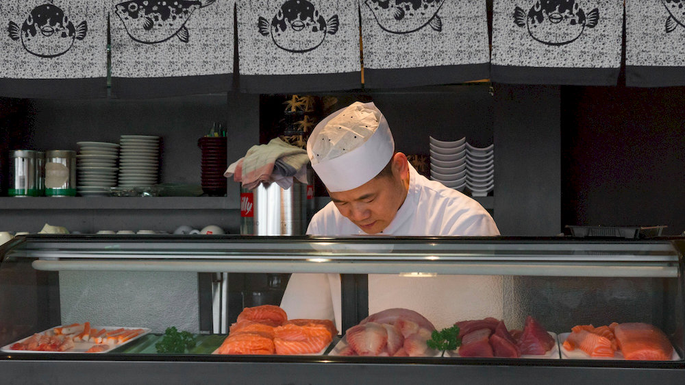 The restaurant is famous for its Teppanyaki art, where the chef demonstrates his skillful cooking skills
